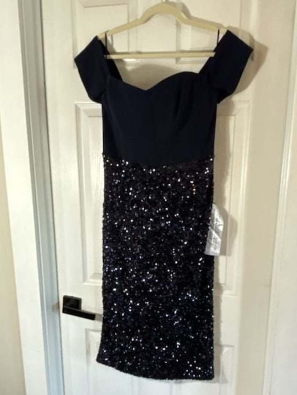 Dress the Population Bailey Off-Shoulder Sequin Midi Dress